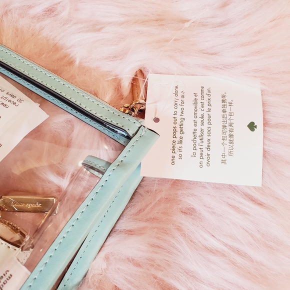 Kate spade other splash cosmetic pouch make up beauty stripe blue poolside nwt - Picture 5 of 5